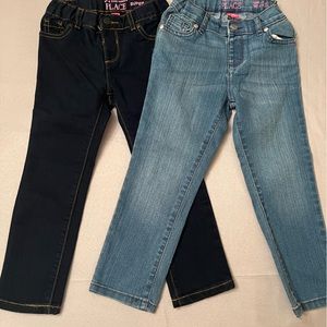 Super Skinny Jeans, The Children’s Place, Girls Size 4T, dark and blue jeans